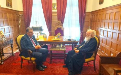 Συνάντηση Αθ. Εξαδάκτυλου με τον αρχιεπίσκοπο Αθηνών και πάσης Ελλάδος κ. Ιερώνυμο, για τη Δωρεά Οργάνων.